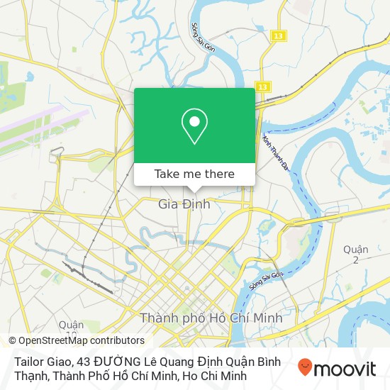 Tailor Giao, 43 ĐƯỜNG Lê Quang Định Quận Bình Thạnh, Thành Phố Hồ Chí Minh map