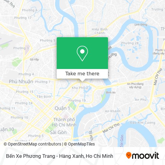 Bến Xe Phương Trang - Hàng Xanh map