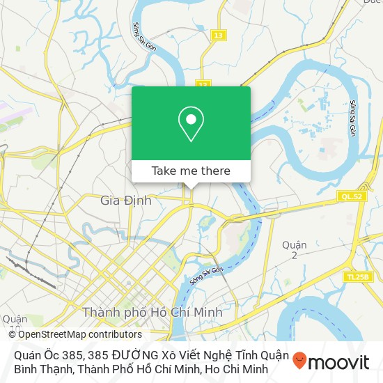 Quán Ốc 385, 385 ĐƯỜNG Xô Viết Nghệ Tĩnh Quận Bình Thạnh, Thành Phố Hồ Chí Minh map