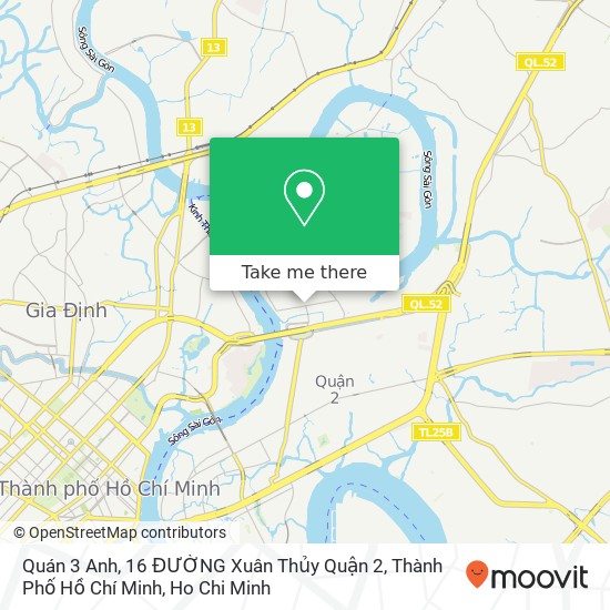 Quán 3 Anh, 16 ĐƯỜNG Xuân Thủy Quận 2, Thành Phố Hồ Chí Minh map