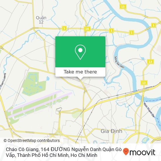 Cháo Cô Giang, 164 ĐƯỜNG Nguyễn Oanh Quận Gò Vấp, Thành Phố Hồ Chí Minh map