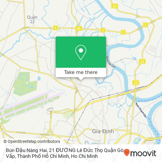 Bún Đậu Nàng Hai, 21 ĐƯỜNG Lê Đức Thọ Quận Gò Vấp, Thành Phố Hồ Chí Minh map