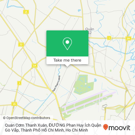 Quán Cơm Thanh Xuân, ĐƯỜNG Phan Huy Ích Quận Gò Vấp, Thành Phố Hồ Chí Minh map