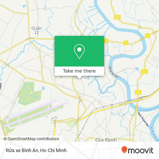 Rửa xe Bình An map