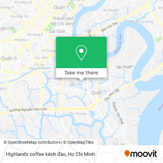 Highlands coffee kênh đào map