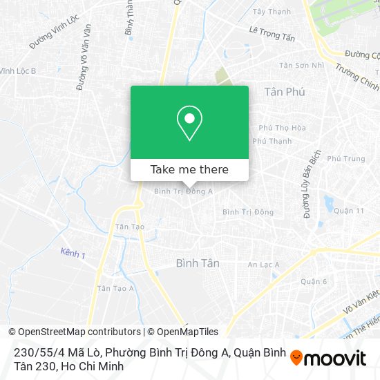 230 / 55 / 4 Mã Lò, Phường Bình Trị Đông A, Quận Bình Tân 230 map