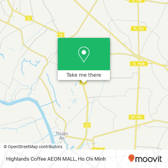 Highlands Coffee AEON MALL map