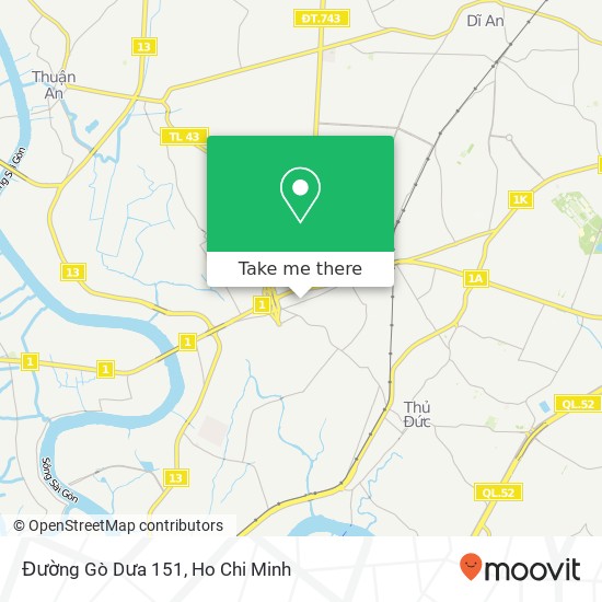 Đường Gò Dưa 151 map