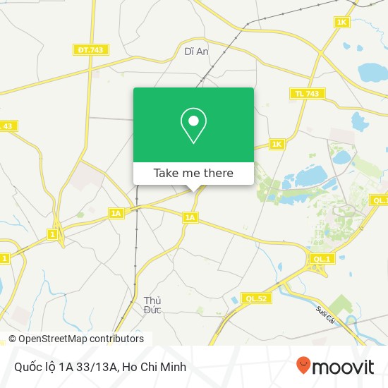 Quốc lộ 1A 33/13A map