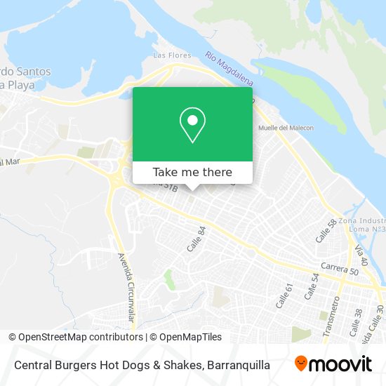 Mapa de Central Burgers Hot Dogs & Shakes