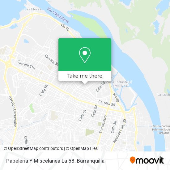 Mapa de Papeleria Y Miscelanea La 58
