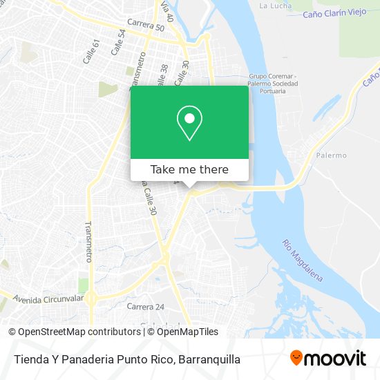 Mapa de Tienda Y Panaderia Punto Rico