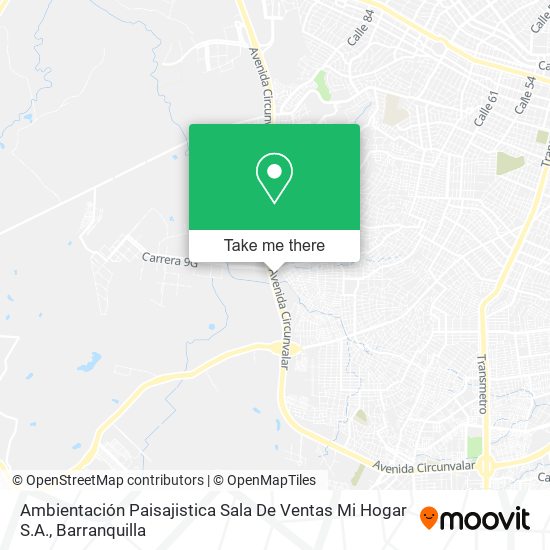 Mapa de Ambientación Paisajistica Sala De Ventas Mi Hogar S.A.