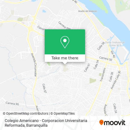 Colegio Americano - Corporacion Universitaria Reformada map