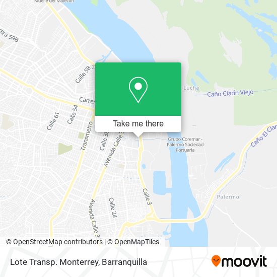 Lote Transp. Monterrey map