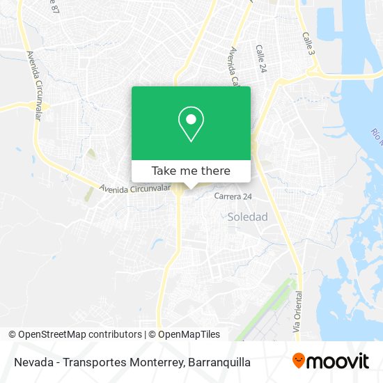 Nevada - Transportes Monterrey map