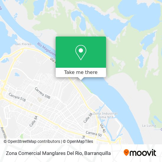 Zona Comercial Manglares Del Rio map