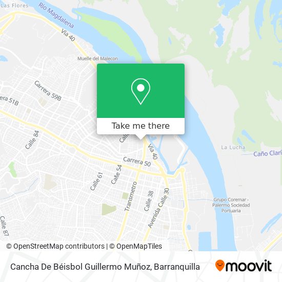 Mapa de Cancha De Béisbol Guillermo Muñoz