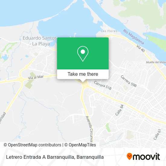 Letrero Entrada A Barranquilla map