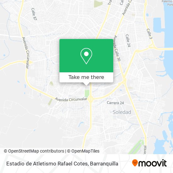 Mapa de Estadio de Atletismo Rafael Cotes