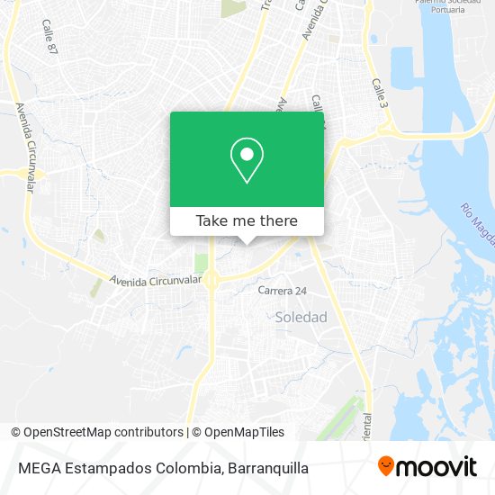 Mapa de MEGA Estampados Colombia