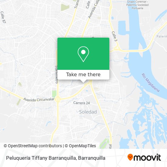 Mapa de Peluquería Tiffany Barranquilla