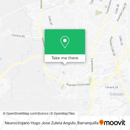 Neurocirujano Hugo Jose Zuleta Angulo map