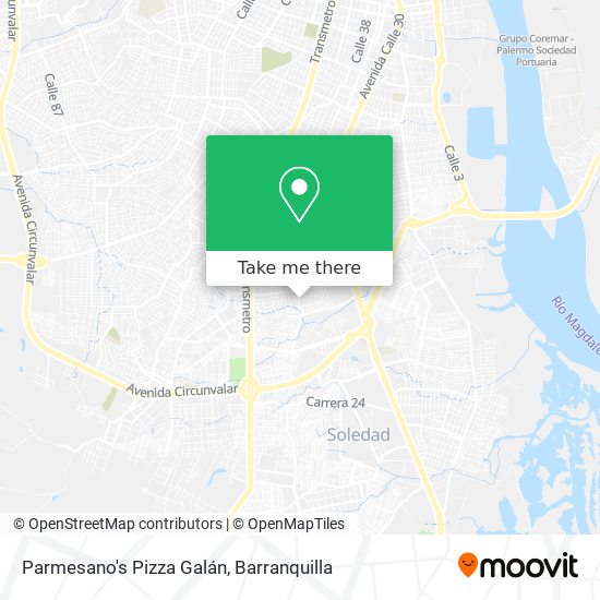 Parmesano's Pizza Galán map