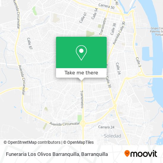 Funeraria Los Olivos Barranquilla map