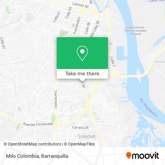 Milo Colombia map