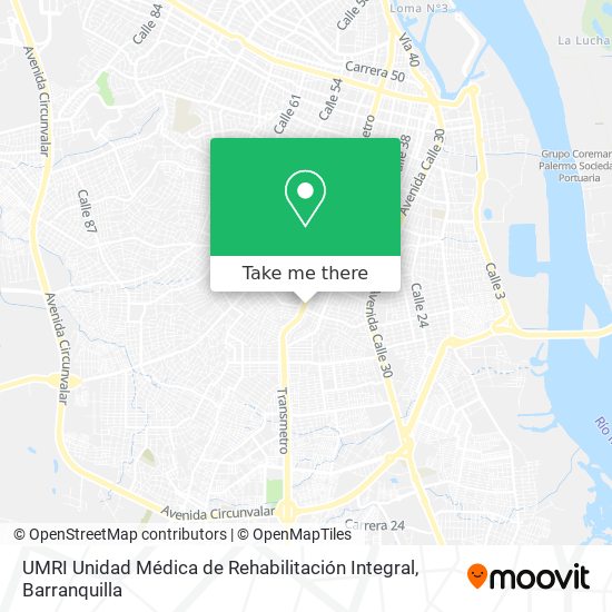 Mapa de UMRI Unidad Médica de Rehabilitación Integral