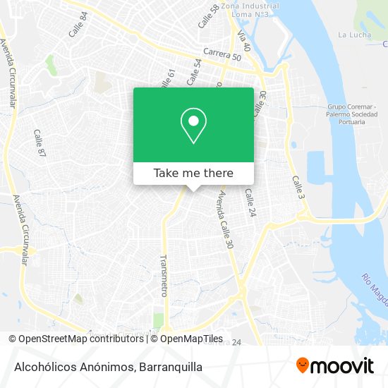 Alcohólicos Anónimos map
