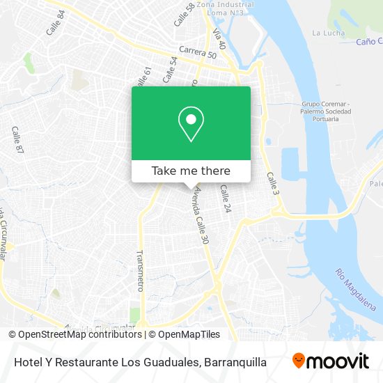 Mapa de Hotel Y Restaurante Los Guaduales