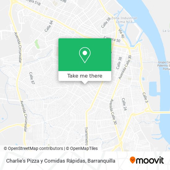 Charlie's Pizza y Comidas Rápidas map