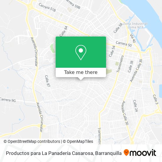 Productos para La Panadería Casarosa map