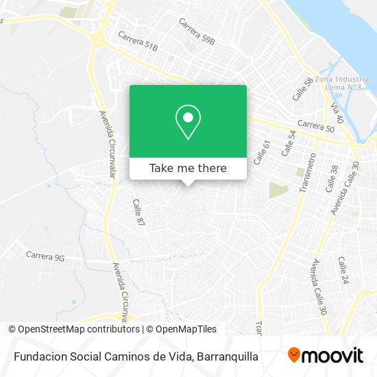 Mapa de Fundacion Social Caminos de Vida