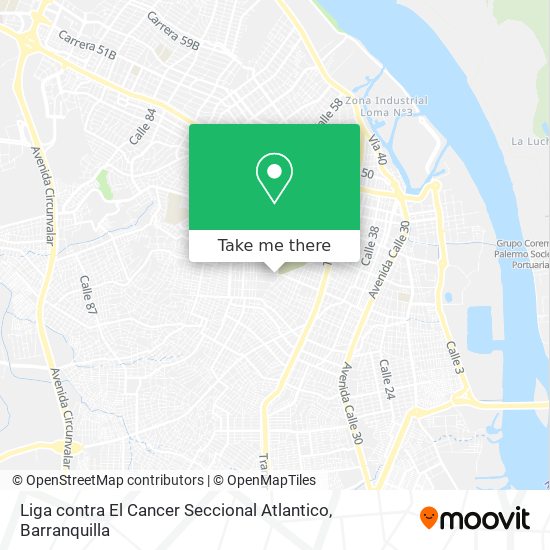 Mapa de Liga contra El Cancer Seccional Atlantico