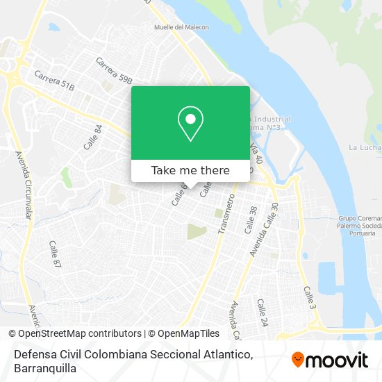 Defensa Civil Colombiana Seccional Atlantico map