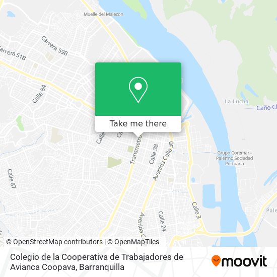 Colegio de la Cooperativa de Trabajadores de Avianca Coopava map