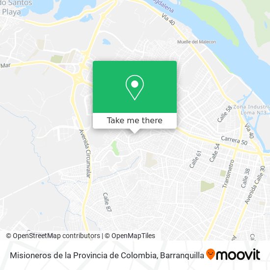 Misioneros de la Provincia de Colombia map