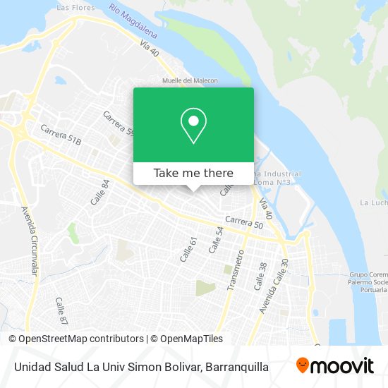 Mapa de Unidad Salud La Univ Simon Bolivar