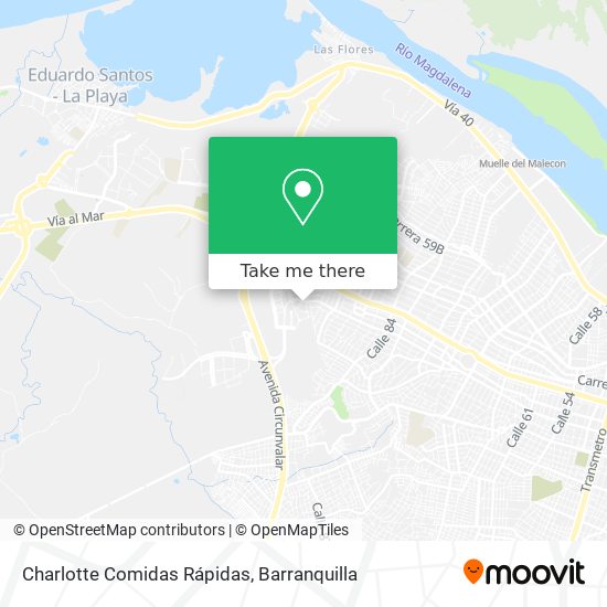 Charlotte Comidas Rápidas map
