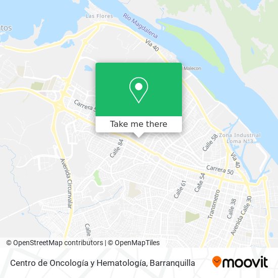 Mapa de Centro de Oncología y Hematología