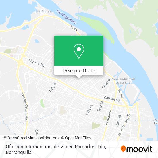 Mapa de Oficinas Internacional de Viajes Ramarbe Ltda