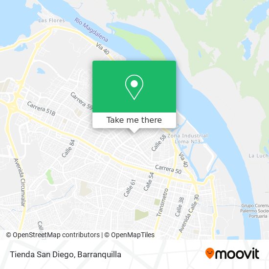 Mapa de Tienda San Diego