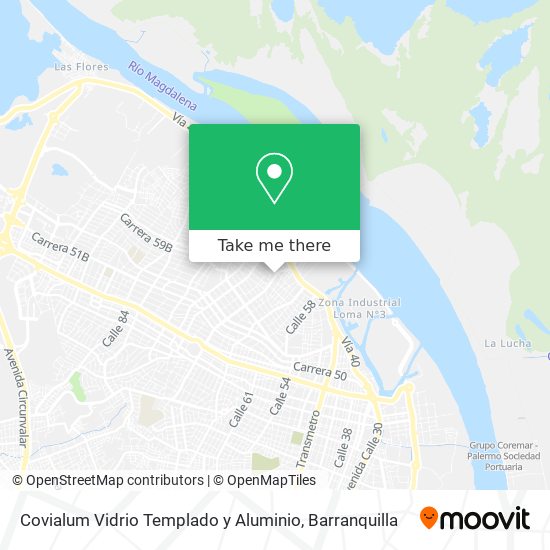Mapa de Covialum Vidrio Templado y Aluminio