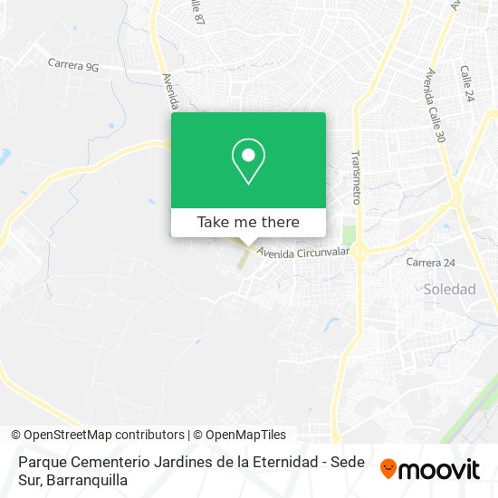 Mapa de Parque Cementerio Jardines de la Eternidad - Sede Sur