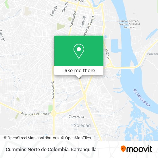 Cummins Norte de Colombia map