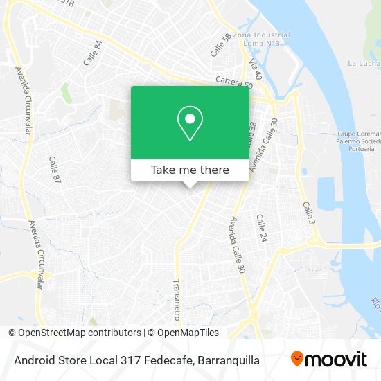 Mapa de Android Store Local 317 Fedecafe