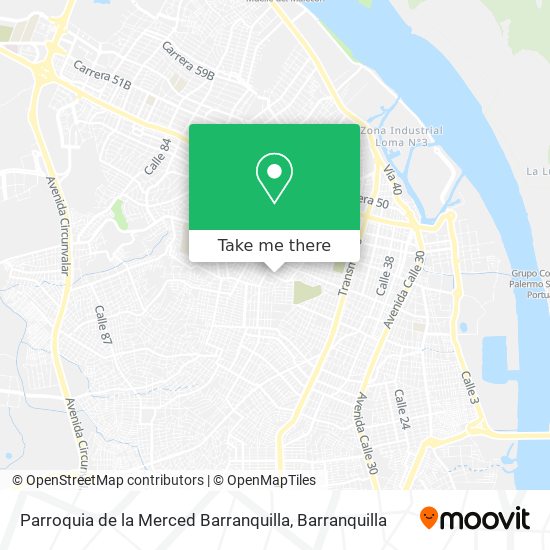 Mapa de Parroquia de la Merced Barranquilla